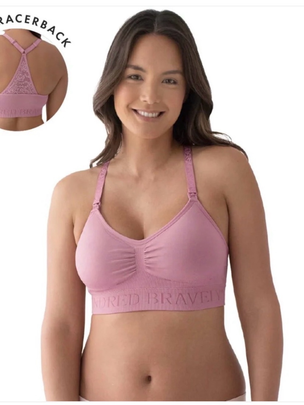 Kindred Bravely simply sublime Seamless Racerback Nursing Bra pink size medium